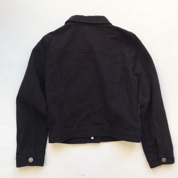 Zara NWOT black fringe denim jacket  9-10Y - Picture 6 of 6